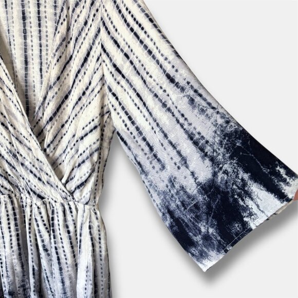 Staccato Flowy Tie Dye Romper Navy and White Womens Large Boho Festival 90s Y2K - Picture 5 of 12